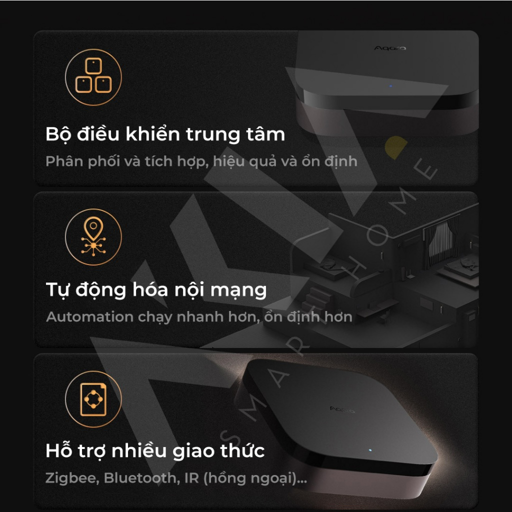 Aqara Hub M3 - Điều khiển trung tâm cấu hình mạnh, Tương thích Matter, HomeKit - Hàng chính hãng