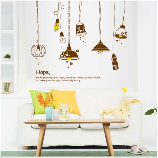 Decal trang trí dây bóng đèn