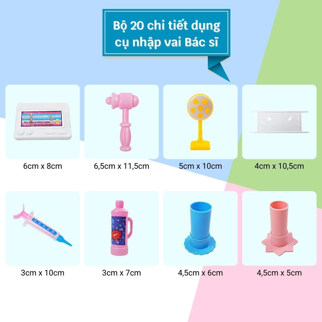 Đồ chơi Hoàng Thu nhập vai Bác sĩ có giường nằm HT3919