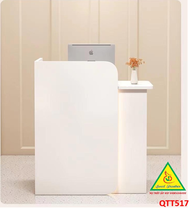 Bàn thu ngân, bàn lễ tân, bàn tính tiền bằng gỗ MDF QTT517 - NỘI THẤT LẮP RÁP VIENDONGADV