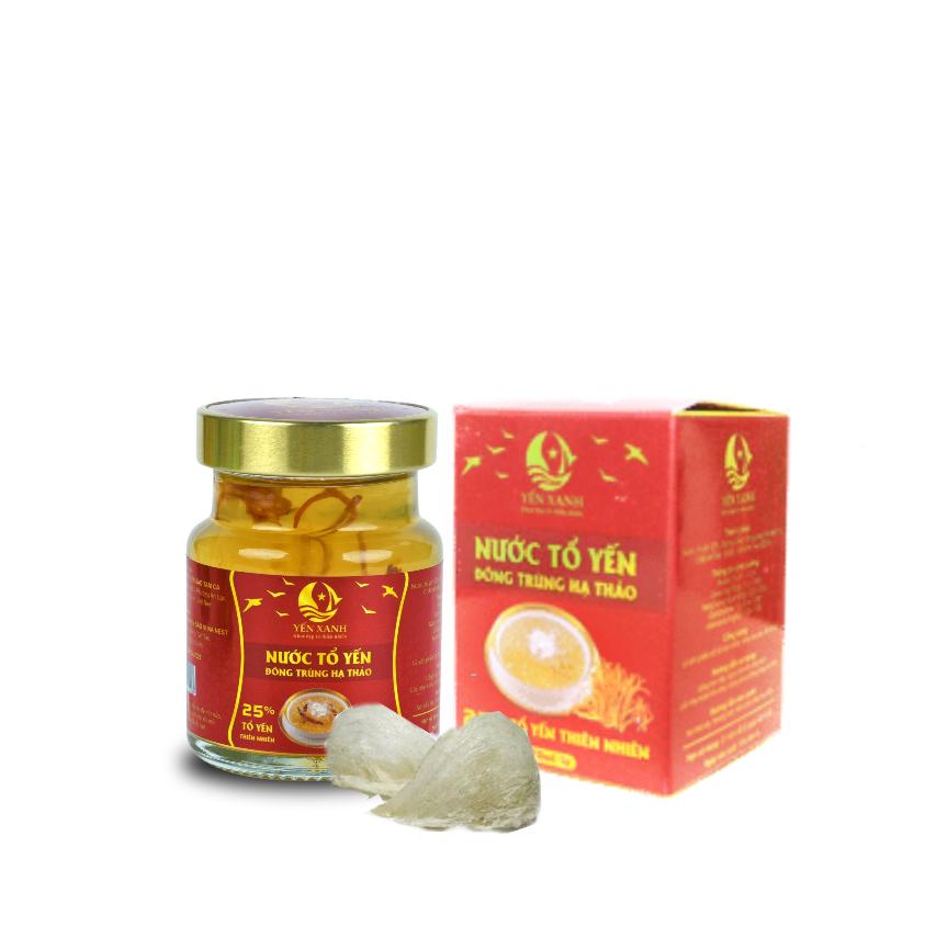 TỔ YẾN CHƯNG ĐÔNG TRÙNG HẠ THẢO - YẾN XANH (25% TỔ YẾN) - HỘP 1 LỌ