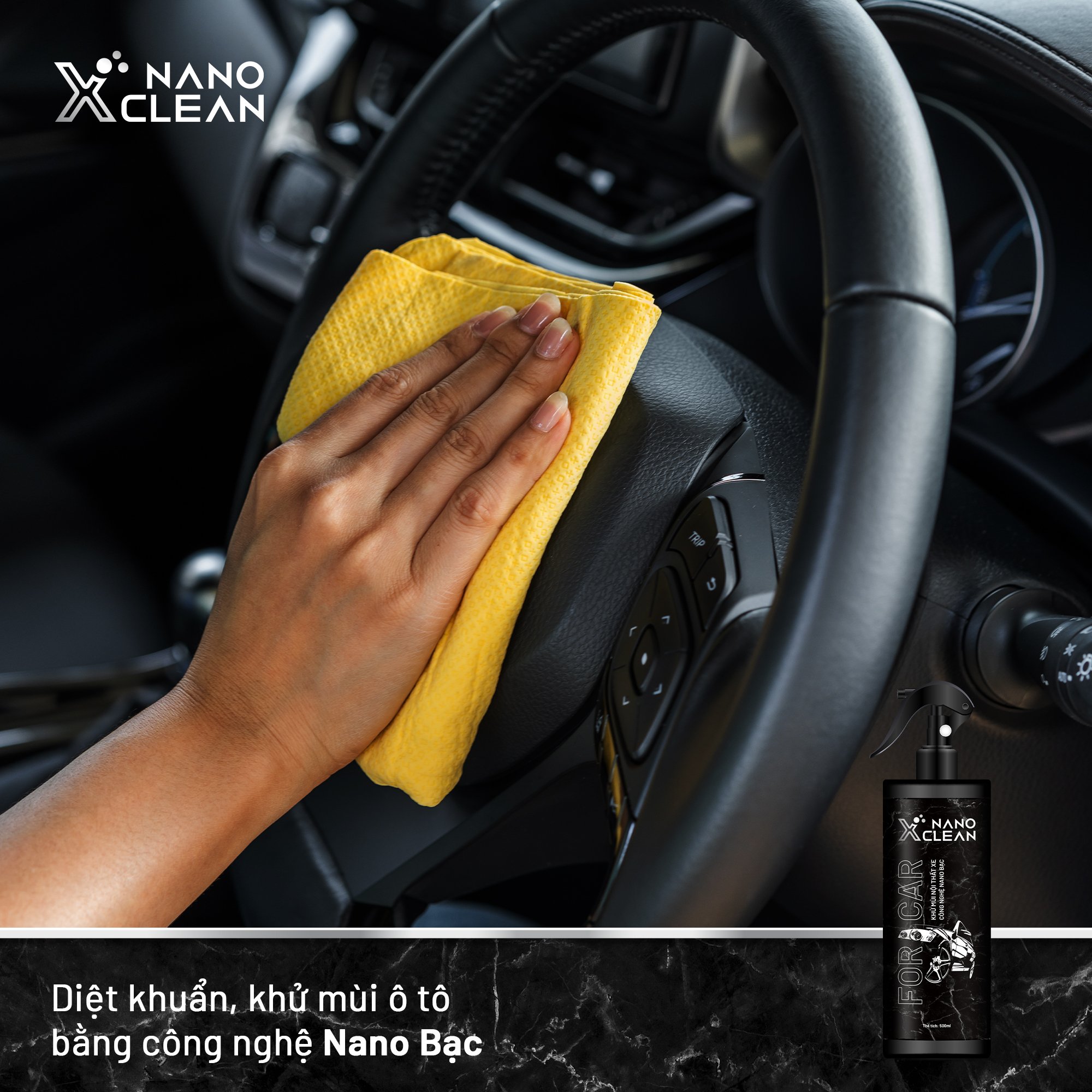 Hình ảnh Khử Mùi ô Tô, khử mùi xe hơi chai xịt diệt khuẩn khử mùi nano bạc Nano Xclean For Car AHT Corp - chăm sóc ô tô, vệ sinh và khử mùi nội thất, phụ kiện ô tô