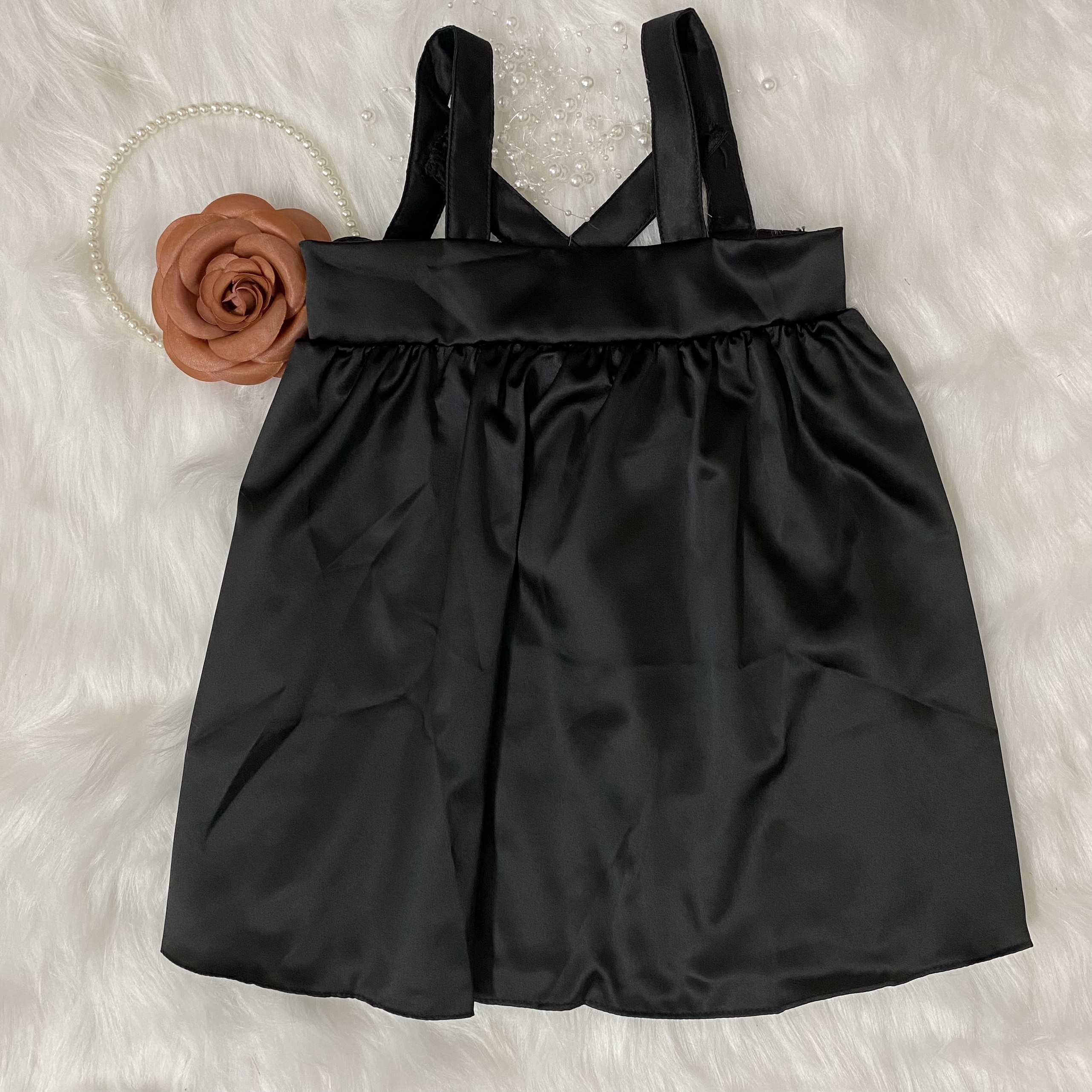 Đầm bé gái dây đen BabyDoll 8-23kg Angel Baby Thời Trang Thiết Kế