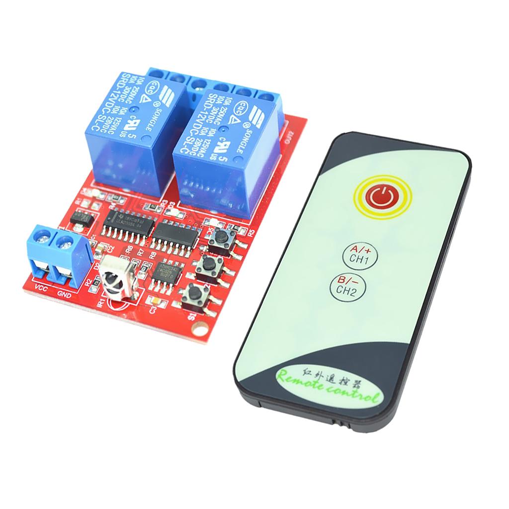 2 Channel Infrared Receiver IR Relay Driver Board Module Remote Control 12V