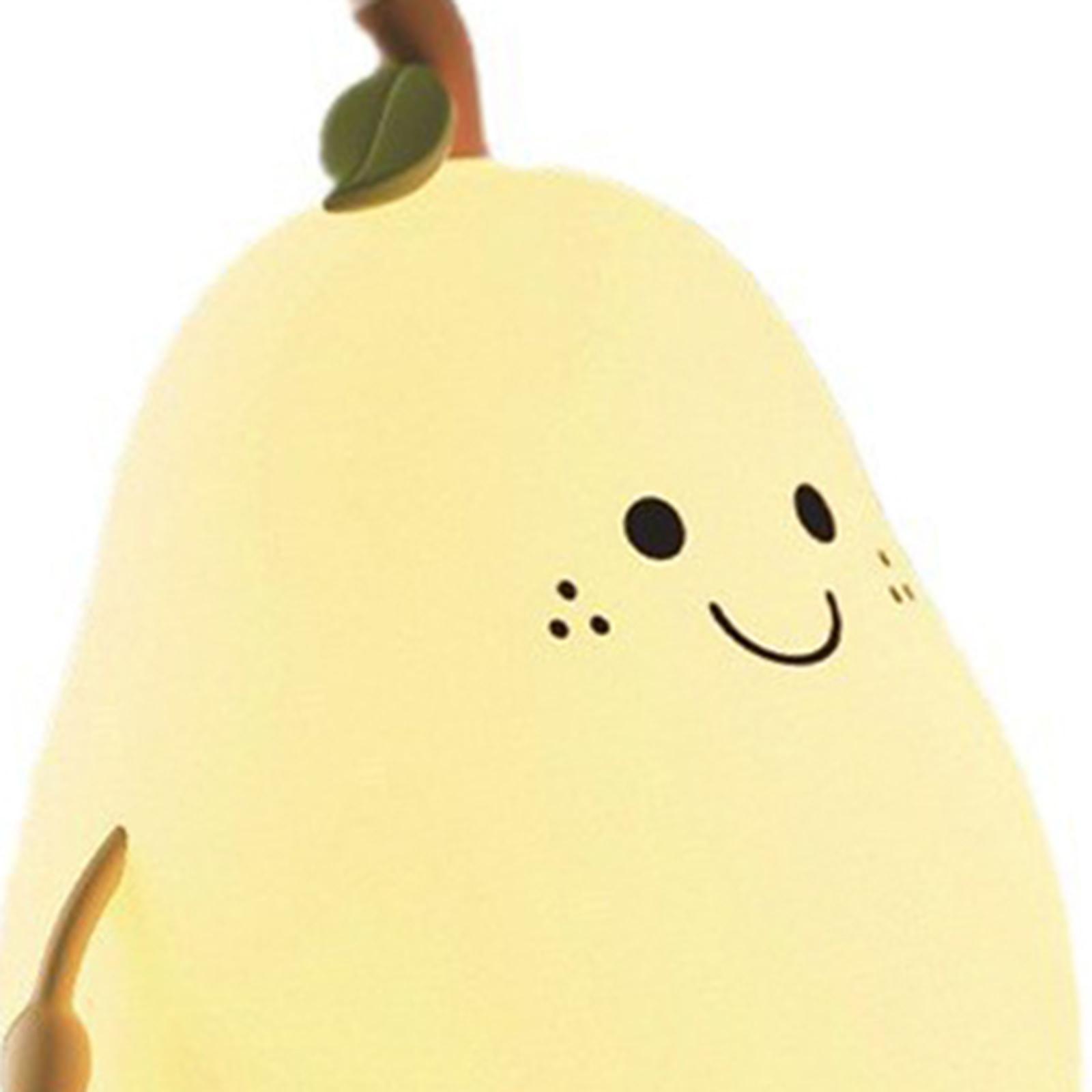 LED Pear Night Light Dimming Color Changing USB Bedside Lamp for Sleeping