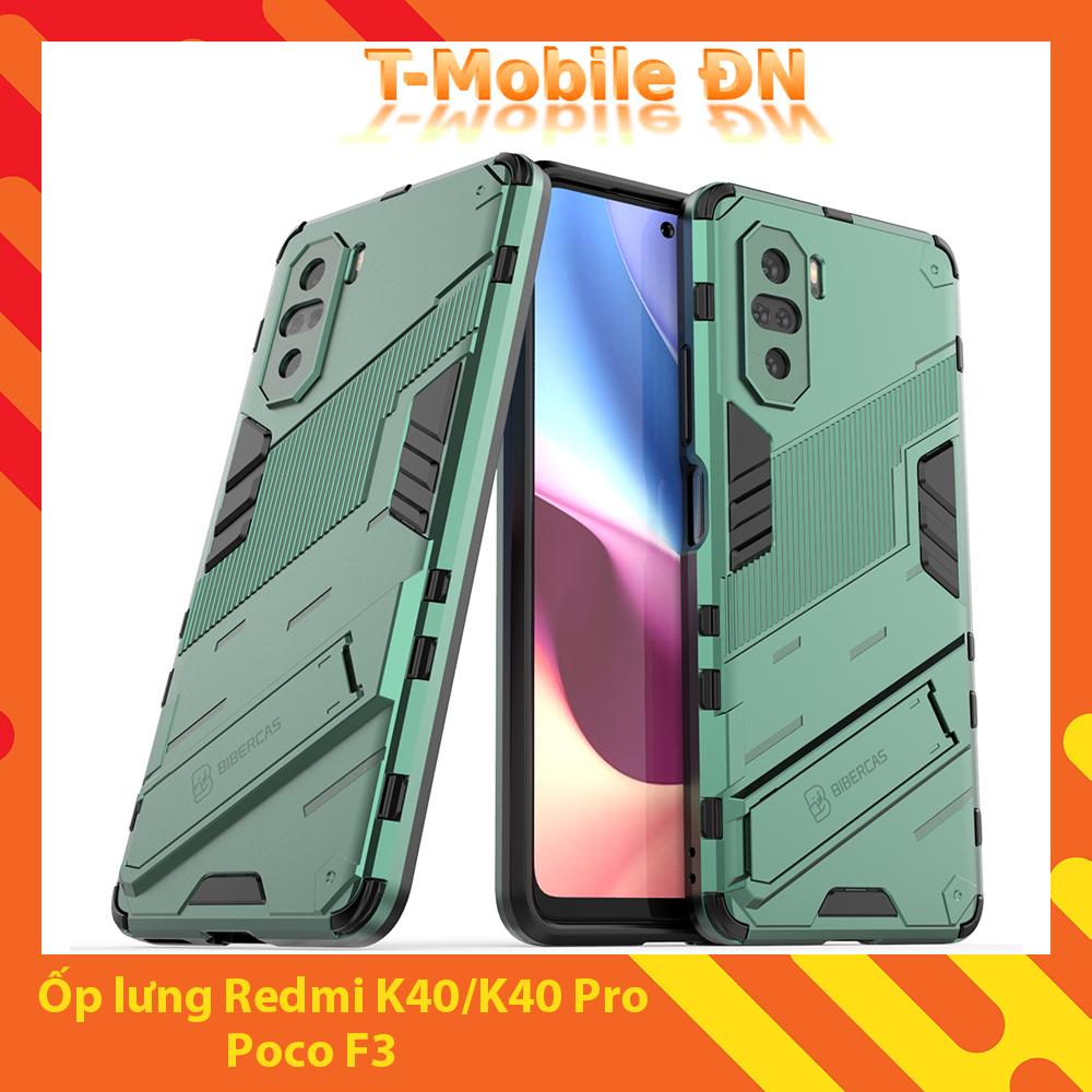 Ốp lưng cho Xiaomi Redmi K40 Pro Poco F3 chống sốc Iron Man PUNK cao cấp kèm giá đỡ