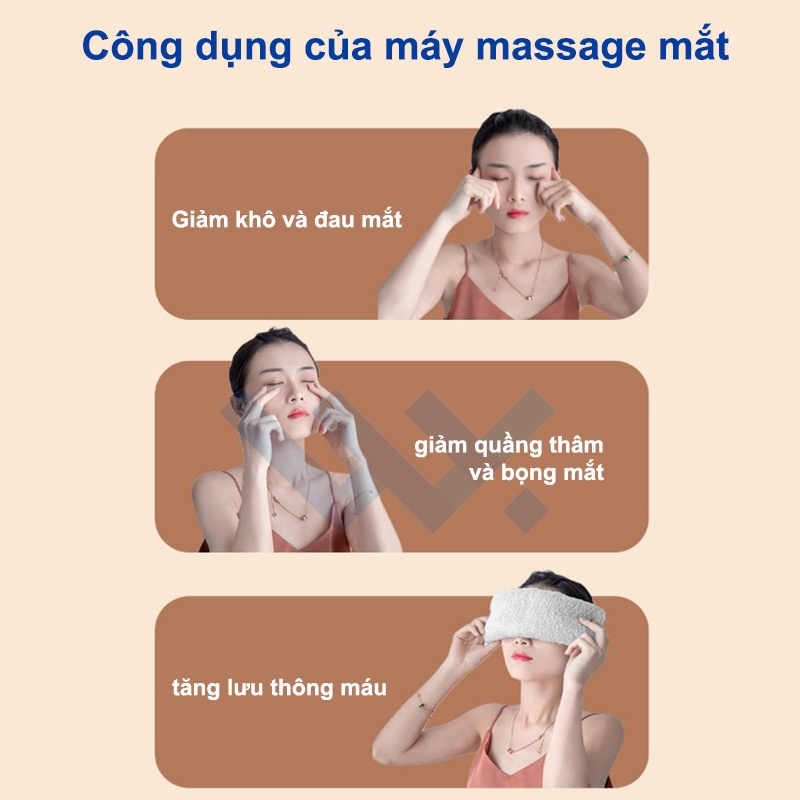 Máy Massage Mắt TANNI EYE V3 Cao Cấp, Máy Mát Xa Mắt Thư Giãn Giảm Thâm Mắt 5 Chế Độ Mát Xa Mặt