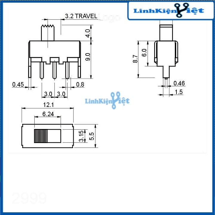 Công tắc gạt SS-12F44 - 5 Pin