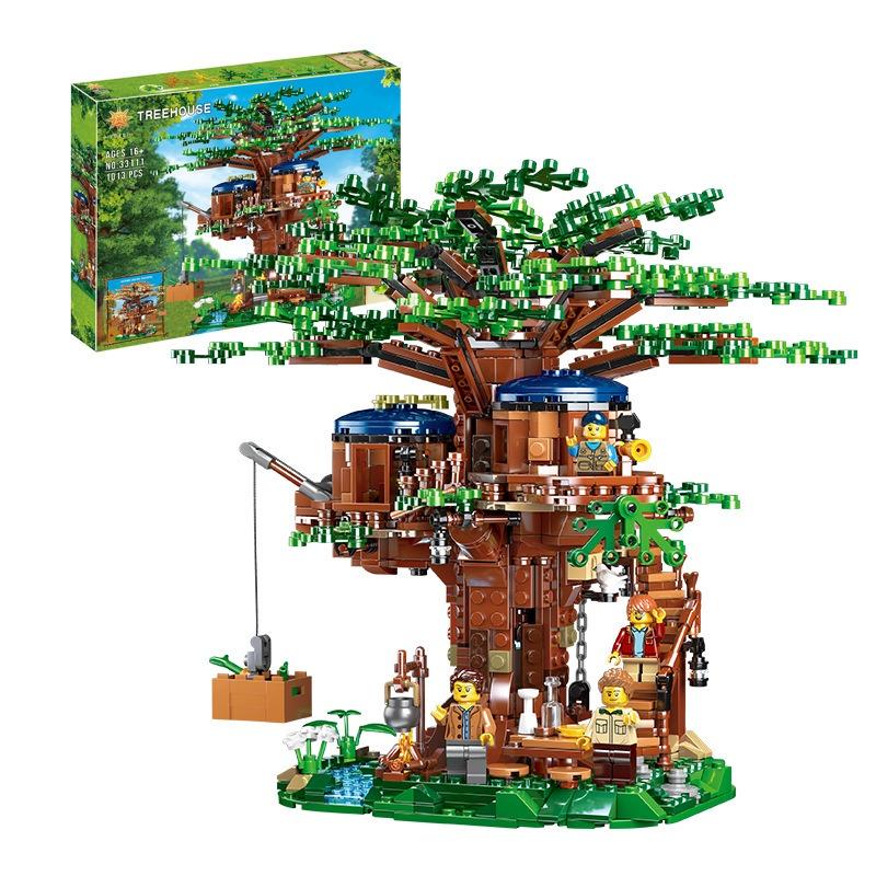 (1013 Chi Tiết)Bộ đồ chơi lắp ráp kiểu Lego Four Seasons Tree House Ngôi Nhà Trên Cây model 33111