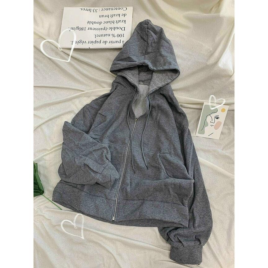 ÁO KHOÁC NỮ UNISEX FORM RỘNG CHẤT NỈ NGOẠI MỀM MỊN DÂY KÉO CỰC DUYÊN