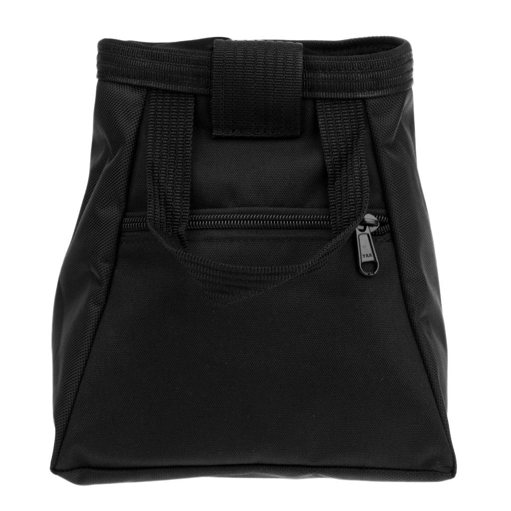Rock Climbing Bouldering Weightlifting Chalk Storage Bag Bucket Pouch Black