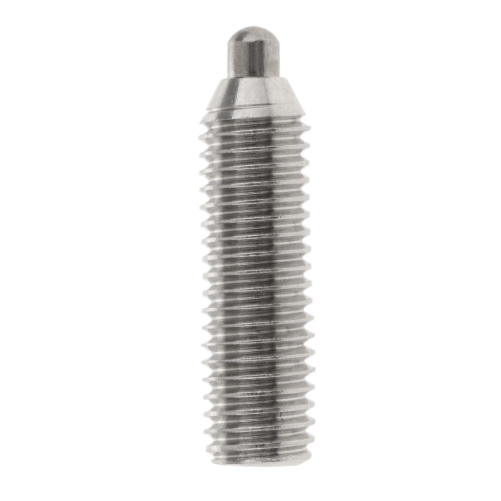 Hex Socket Drive Spring Ball Plunger Screw Silver Groove Profile Steel Dowel Pins