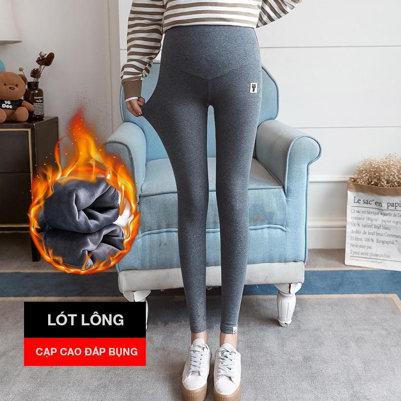 Quần Bầu Lót Lông Cạp Cao Trùm Bụng Quần Bầu Có Chun Chỉnh Bụng HX4604 Honey Mommy