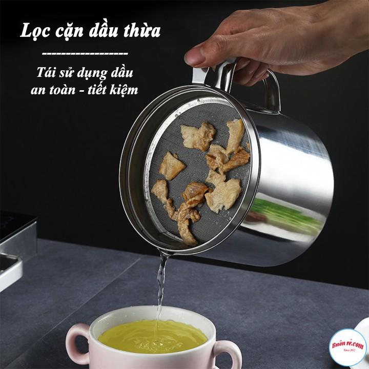 Lọc Dầu Ăn, Ca Lọc Dầu Ăn 1.5L Inox 304 Lọc Bỏ Cặn Dầu Ăn Có Khay Lọc Hiệu Quả, Bình Đựng Dầu Thừa Tiện Dụng