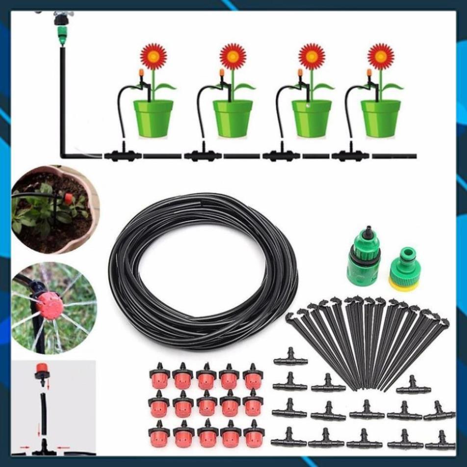 Bộ KIT hệ thống tự động tưới nhỏ giọt 25m dây và 30 đầu phun kèm đầy đủ phụ kiện 206848