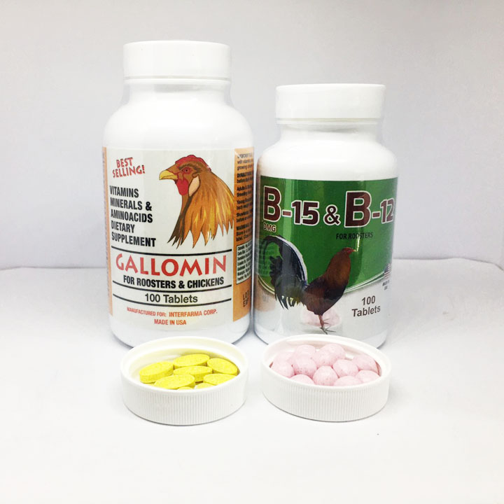 Combo 50 Viên Gallomin + 50 Viên B15 B12 -Nuôi Chiến Kê Chế Độ Đá