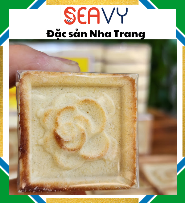 Đặc Sản Nha Trang - Bánh Đậu Xanh Khô Nướng Thơm Ngon Béo Bùi Seavy Gói 20 Cái 