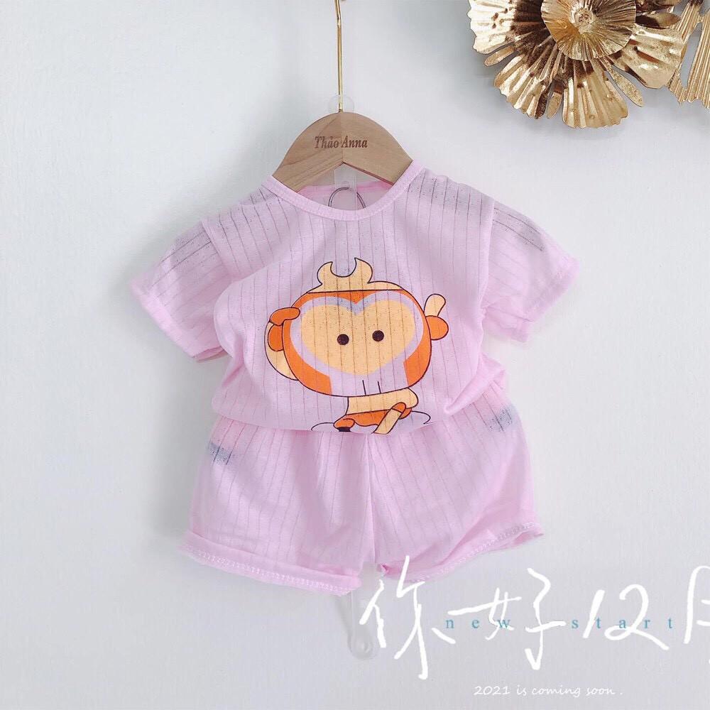 Bộ cotton giấy cộc tay, ngắn tay màu cho bé trai, bé gái, hàng loại 1, size 3-15kg