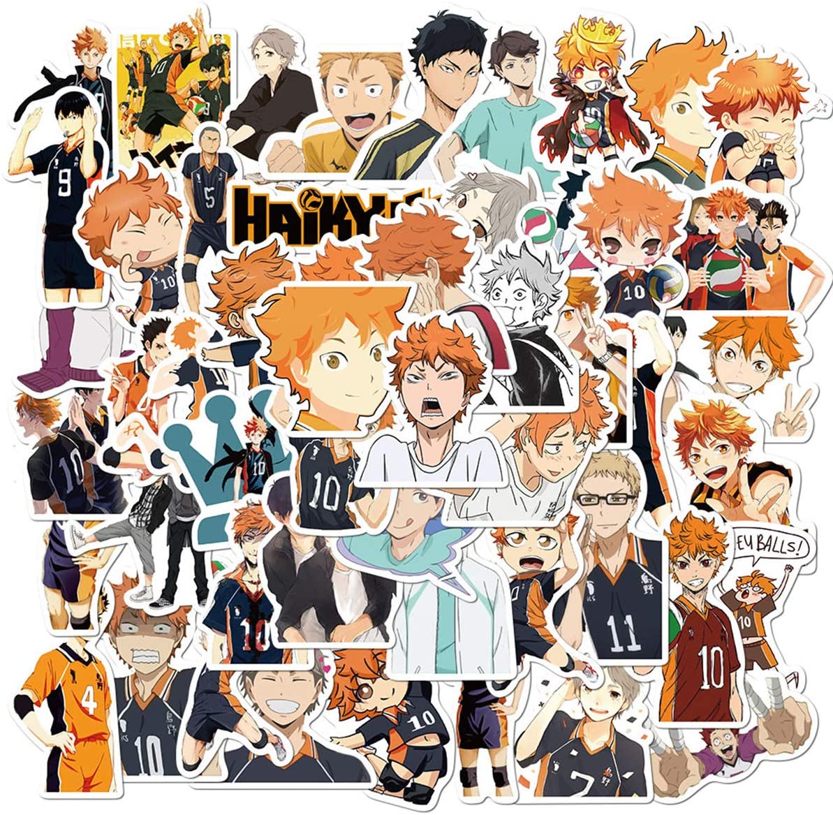 Set 60 Sticker Haikyuu ảnh decal hình dán ép lụa