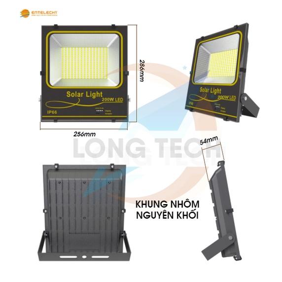 Đèn Led Năng lượng mặt trời 200W Entelechy có điều khiển, chiếu sáng trong nhà, ngoài trời, chống nước, BH 3 năm