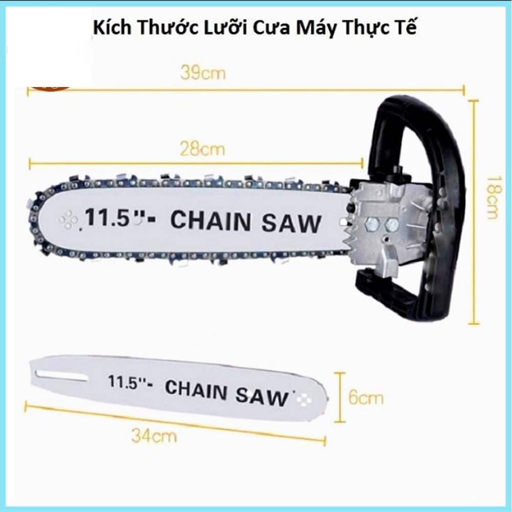 Bộ Chuyển Đổi Cưa Xích Gắn Máy Mài Máy Cắt Cầm Tay Tặng Kèm Dây Xích Dự Phòng Siêu Tiện Lợi