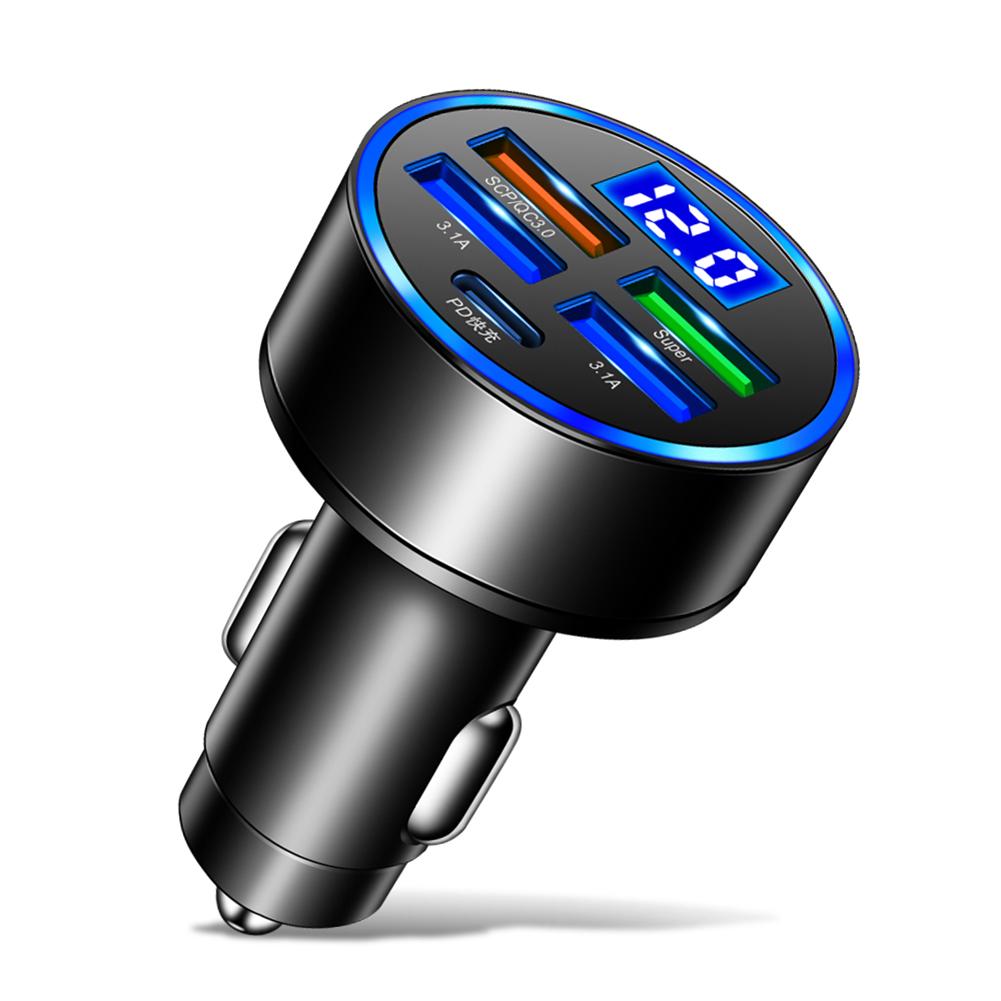 5 cổng Bộ điều hợp phích cắm tự động Sạc LED Digital Digital 15W Sạc nhanh PD USB C với phát hiện điện áp cho máy tính bảng điện thoại di động