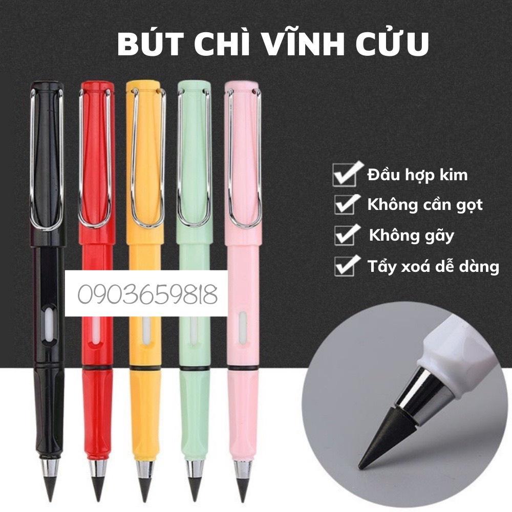 Bút Chì Vĩnh Cửu Không Cần Chuốt Dành Cho Học Sinh Tập Viết Tặng Kèm Đầu Ngòi Và Gôm Tẩy