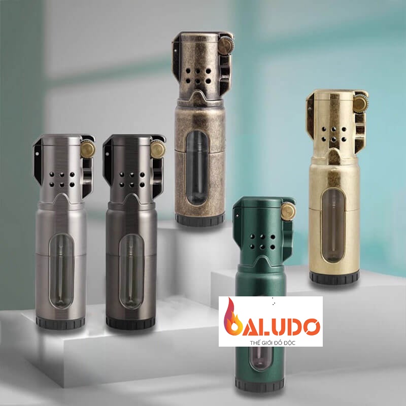 Vỏ Hộp Quet Bật Lửa Khò Ga Đá 3 Tia ZB-663, có ô quan sát dung lượng ga trong suốt