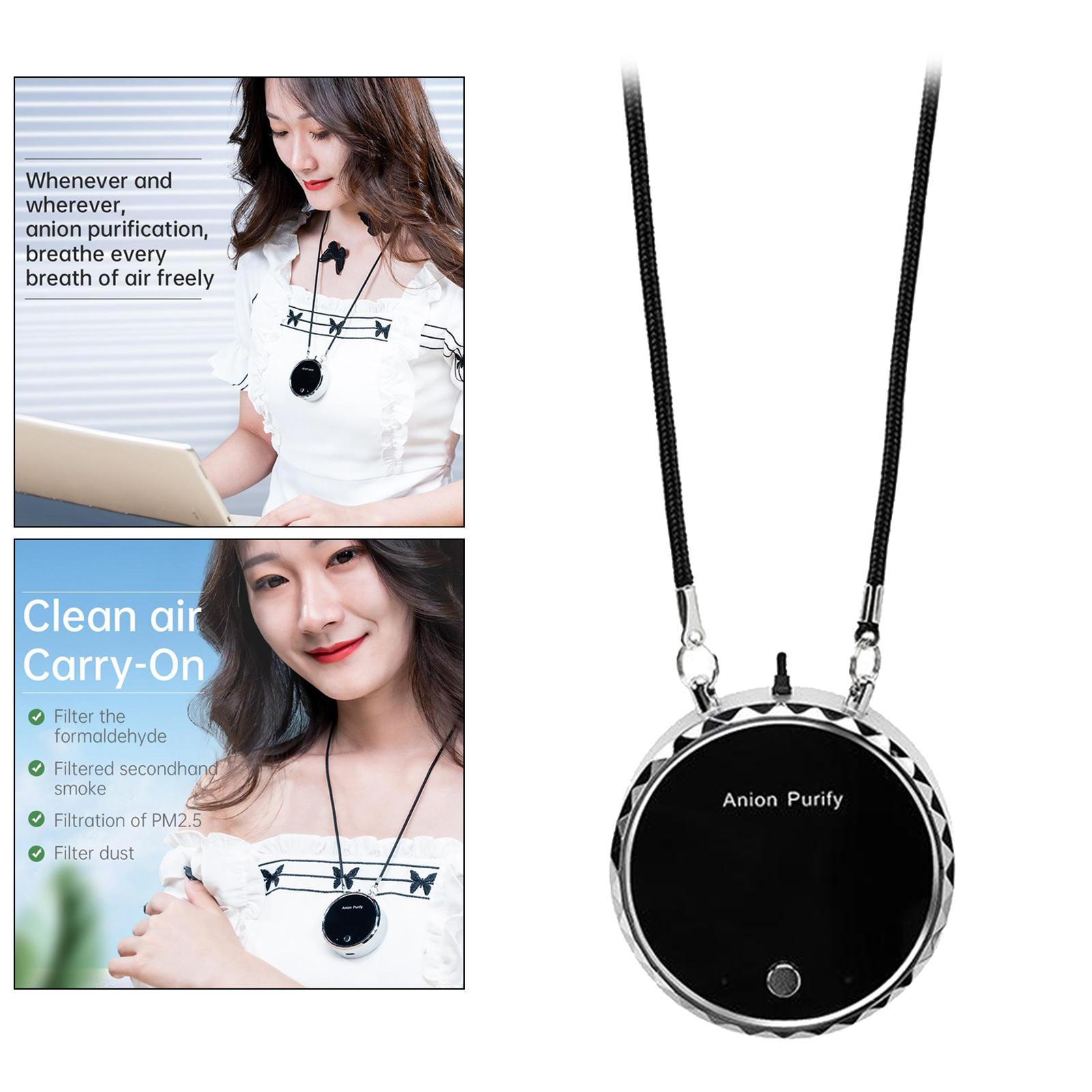 Wearable Air Purifier Personal Air Purifier, Necklace Around The Neck, Travel Size Negative Ion Generator, Remove Smoke Smell