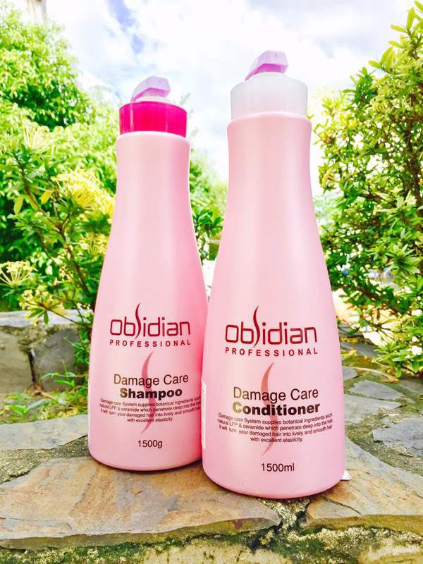 Dầu gội tái tạo tóc hư tổn Obsidian Professional Damage Care Shampoo Hàn Quốc 1500ml tặng kèm móc khoá