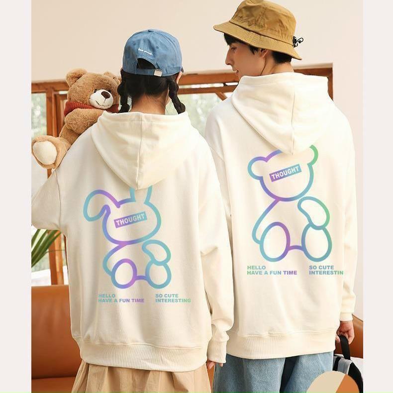 Áo Hoodie Nỉ Nam Nữ From Rộng Unisex In Dạ Quang Phát Sáng Hình Gấu Cực Hot Chất Nỉ Ngoại Dày Dặn