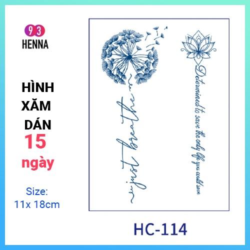 Hình Xăm Dán Tạm Thời Thảo Dược 15 Ngày mã HC114