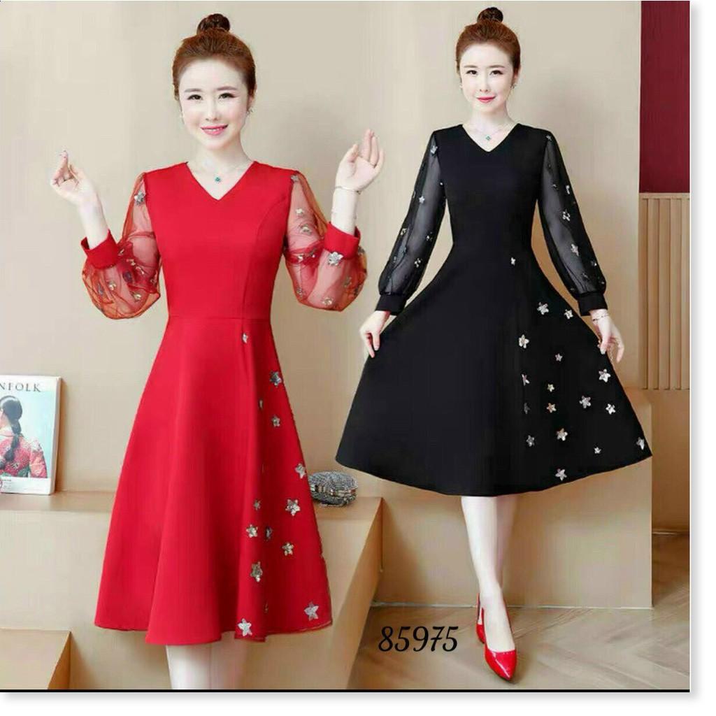 ĐẦM XÒE UMI TAY DÀI PHỐI LƯỚI SAO VÔ CUNG XINH XẮN NYNA STORE
