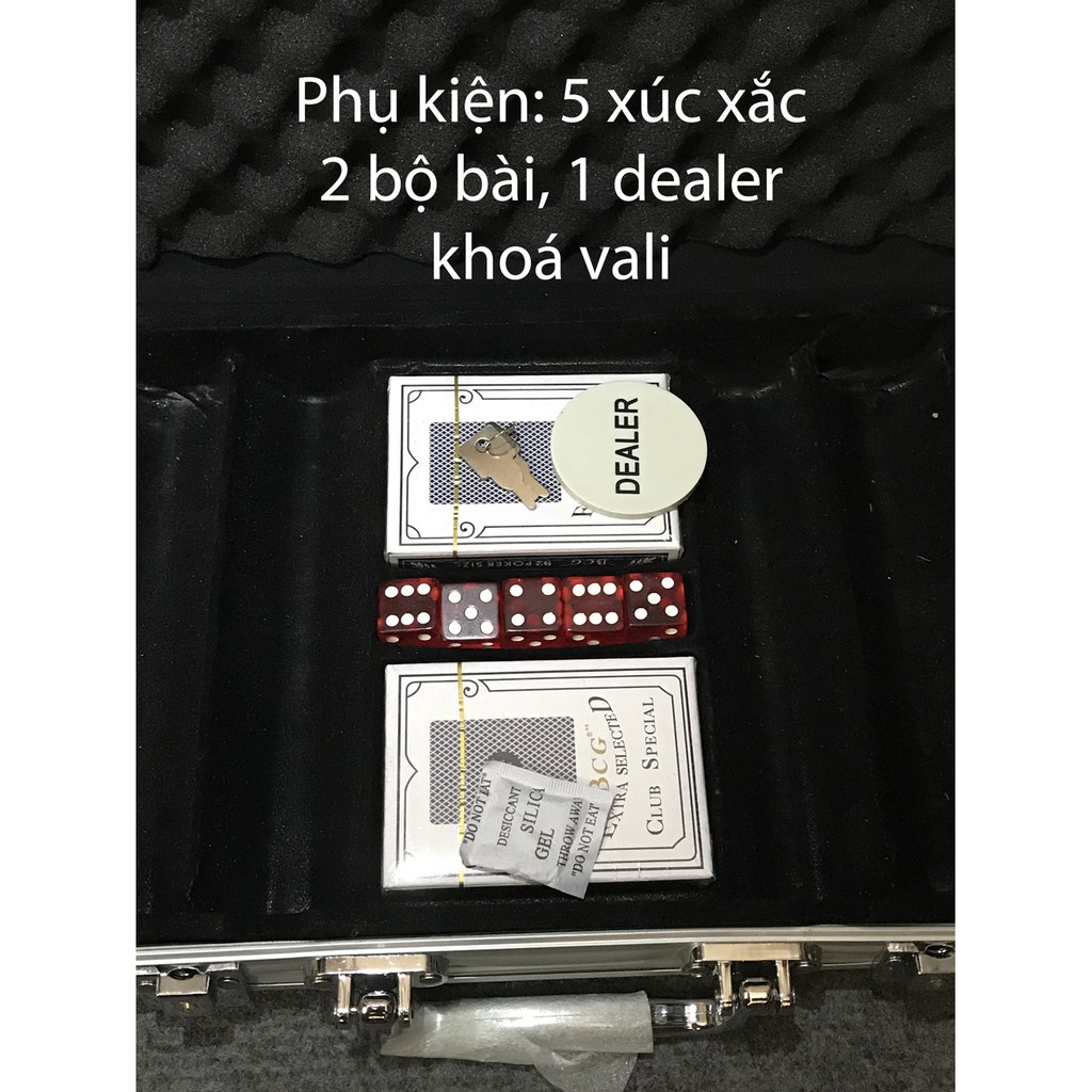 Bộ 500 Chip Poker Không Số Hàng Cao Cấp