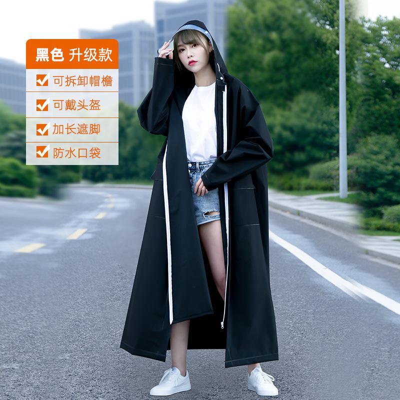 Đảm bảo chất lượng áo mưa phần dài toàn thân thời trang trong suốt cưỡi nam nữ học sinh đơn xe điện poncho pin xe đạp người lớn