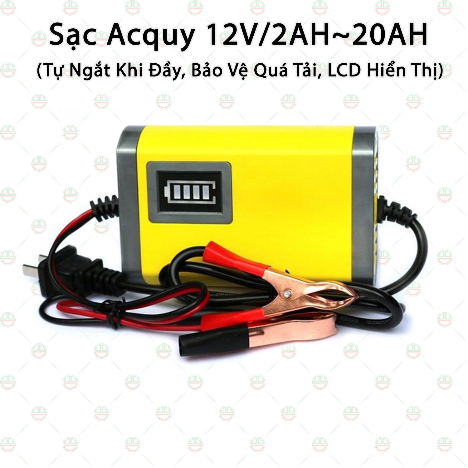 Sạc Bình Ắc Quy KhoNCC Hàng Chính Hãng - Điện áp 12V2A dòng 2~20Ah - Cho Cả Bình Khô Hoặc Nước Của Xe Máy, Ôtô - KDHS-SAQXM