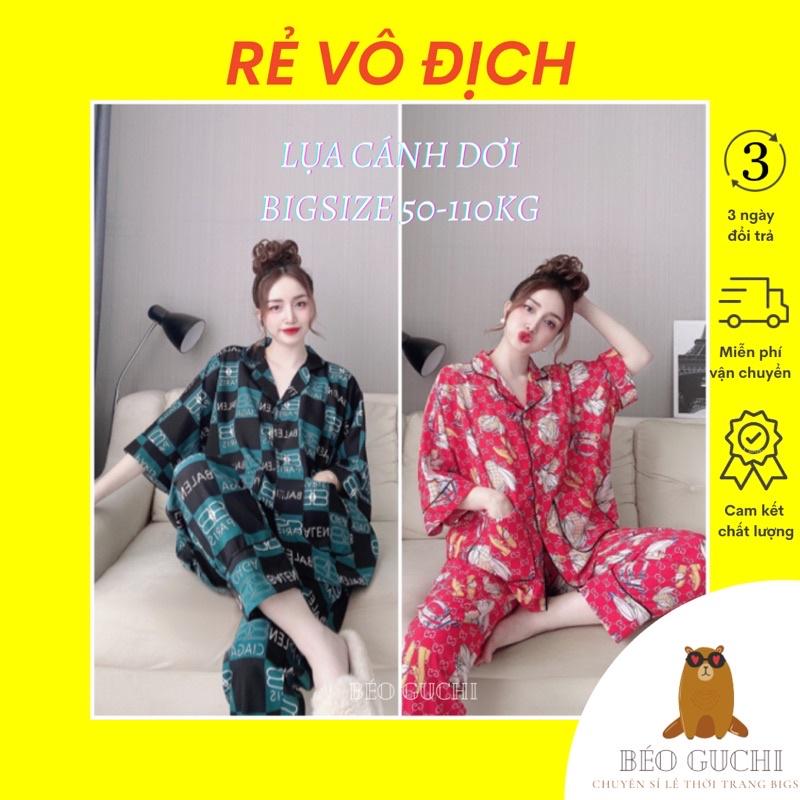 Dài cánh dơi Bigsize Pijama 50-110kg Lụa Hàn cao cấp - Đồ bộ nữ đồ ngủ mặc nhà xịn