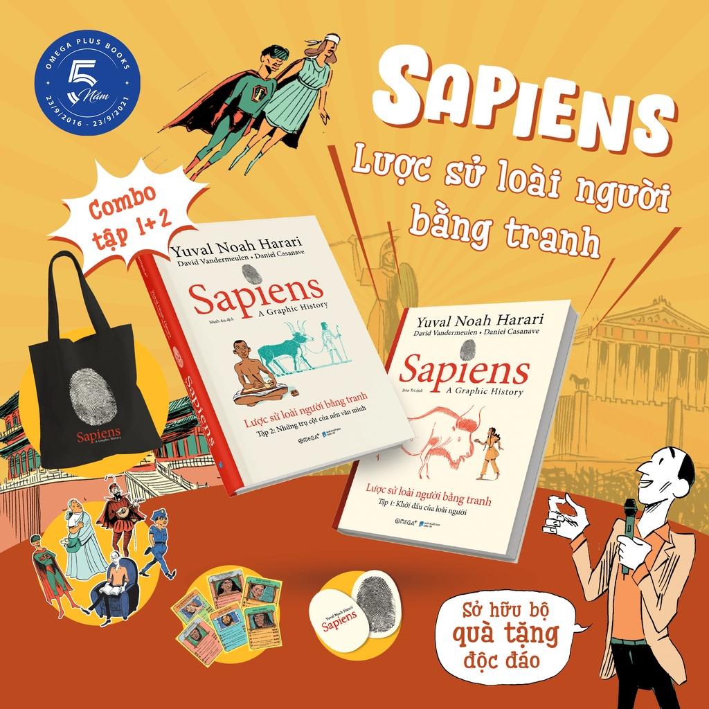 Lẻ/Combo 3 Sách Sapiens: Lược Sử Loài Người Bằng Tranh Tập 1 + Tập 2 + Tập 3 (Combo 3 tặng &quot;Không Thể Dừng Bước - 269k)