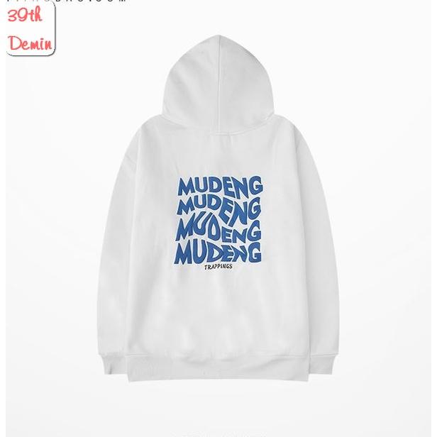 Áo Hoodie phong cách Hàn Quốc in chữ MUDENG graffiti chất NỈ COTTON lót BÔNG unisex nam nữ