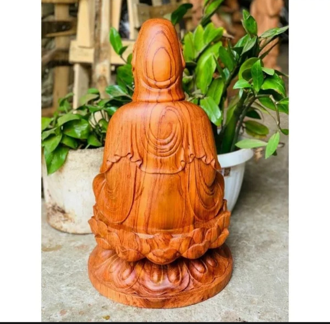 Tượng phật bà quan âm dể xe ô tô cao 15 cm