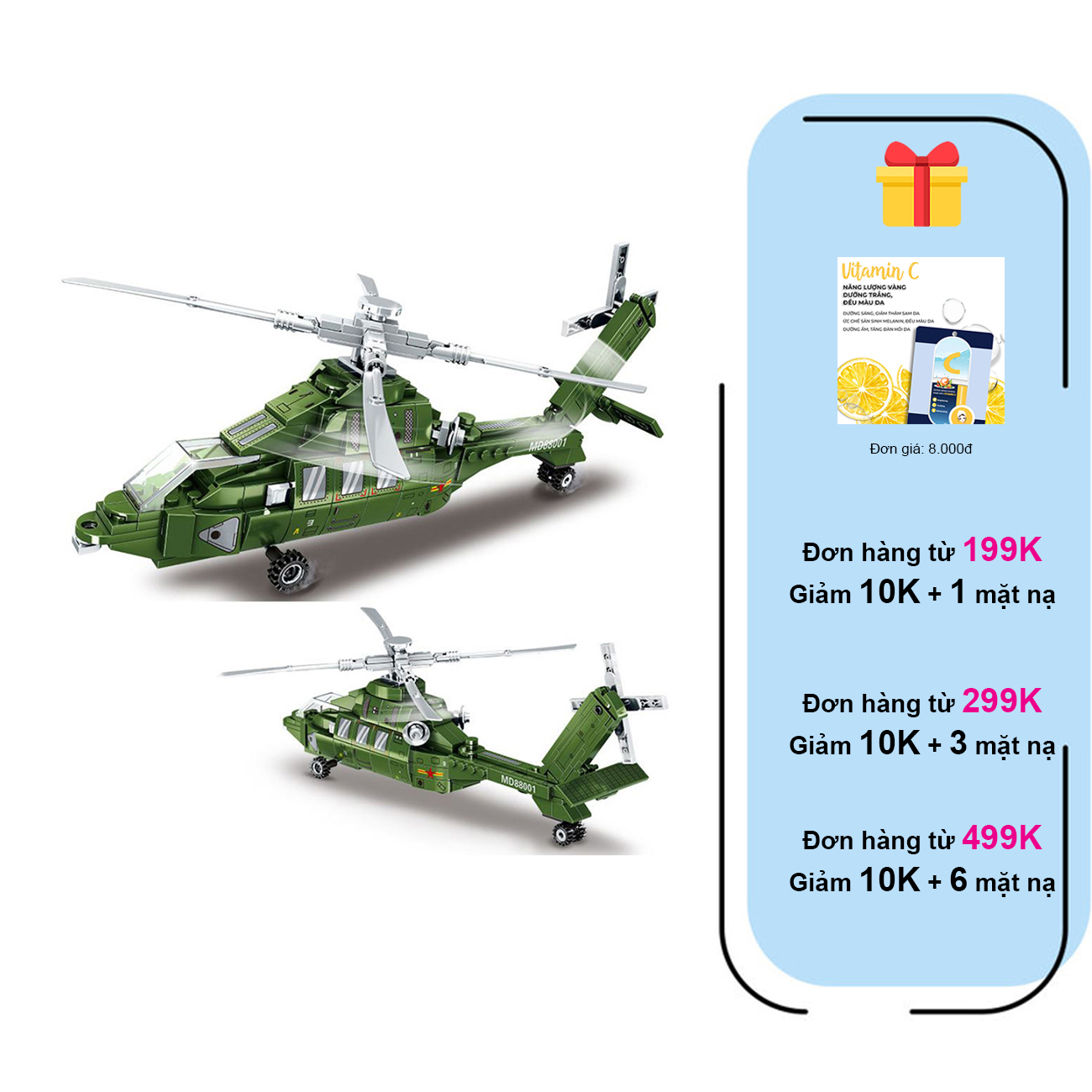 Đồ chơi lắp ráp mô hình máy bay trực thăng (48 x 6,5 x 32cm)