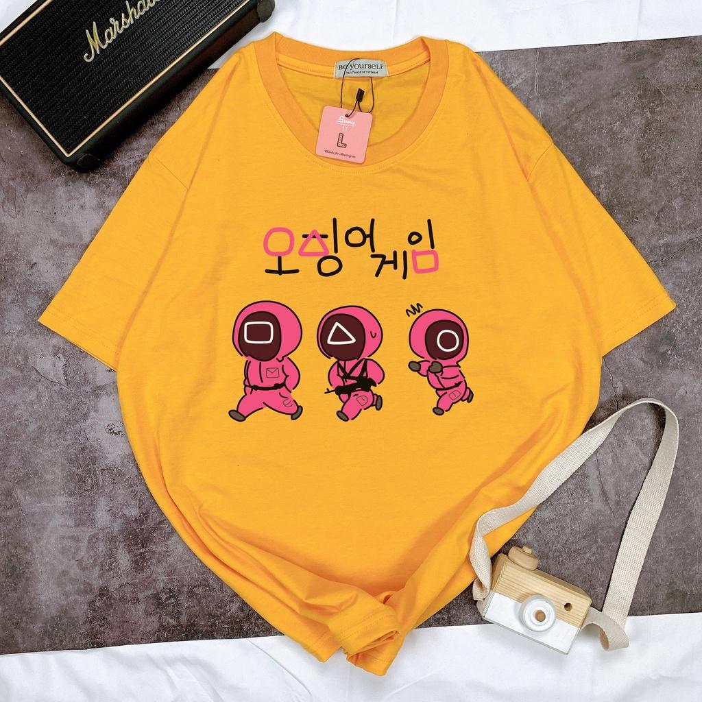 Áo thun SQUID GAME tay ngắn Be Yourself unisex size M L XL - CHIBI CHỮ HÀN TRÒ CHƠI CON MỰC