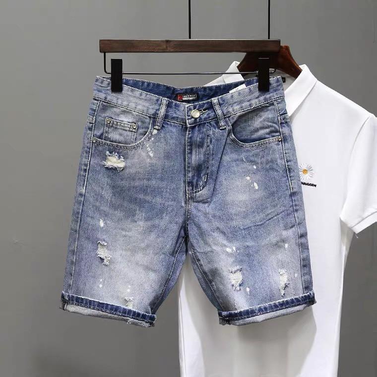 Quần Short Jean Nam Ngắn , Quần Bò Lửng Nam Co Giãn Siêu Chất OBOK Fashion QSN01