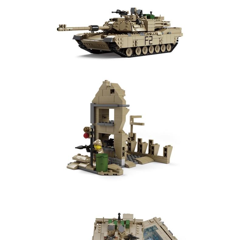 Đồ chơi Lắp Ráp Kazi KY10000 Military Army M1A2 Abrams MBT - Xe Tăng Chủ Lực Biến Hình Xe Hummer