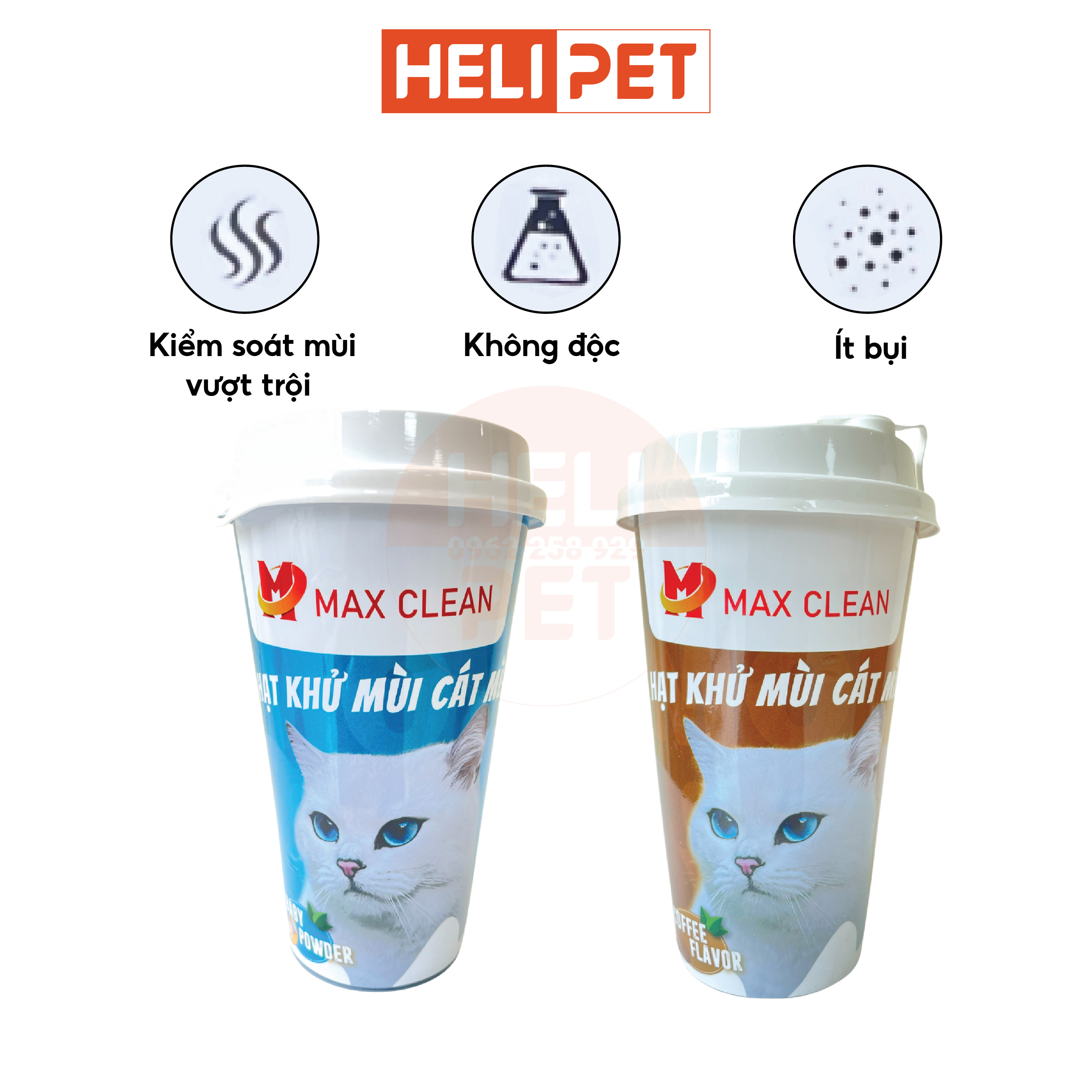 Hạt Khử Mùi Cát Mèo, Cát Vệ Sinh Cho Mèo Max Clean - HeLiPet