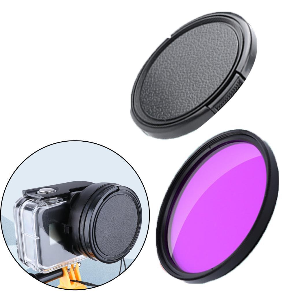58mm  Lens Filter W/ Lens Caps Camera Lens for Underwater Photograph