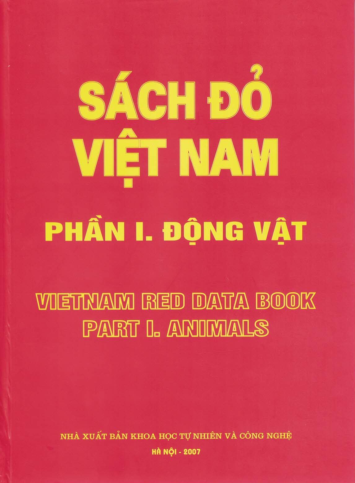 Sách Đỏ Việt Nam, Phần I - Động Vật (Vietnam Red Data Book Part I - Animals) - Bìa cứng