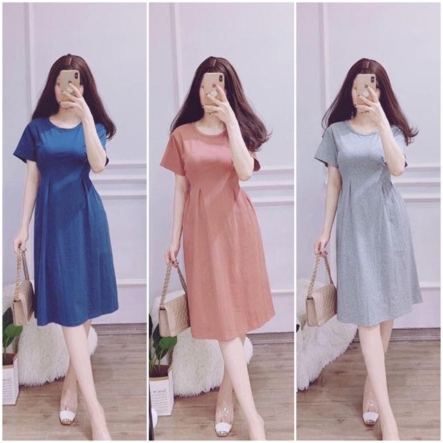 Đầm váy cotton nơ sau thiết kế