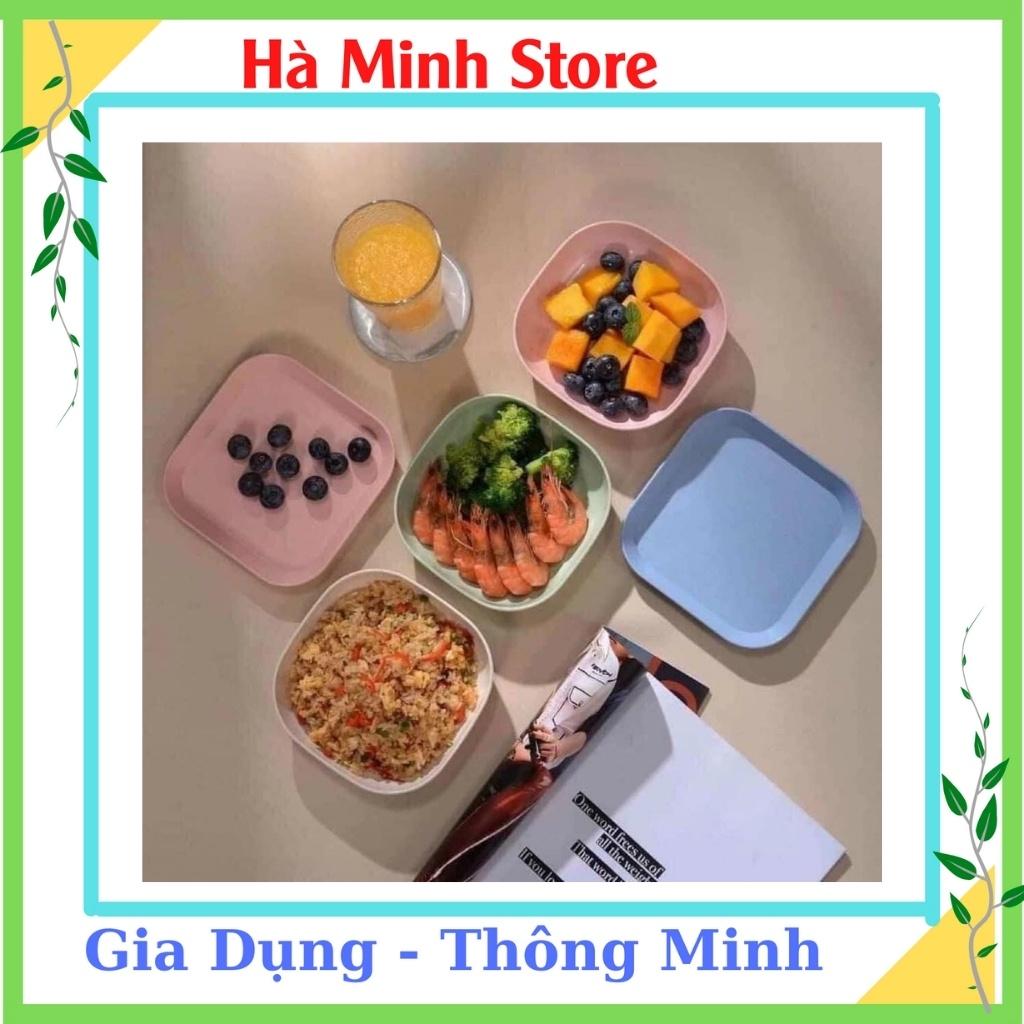 Sét 8 Đĩa Lúa Mạch Chữ Nhật, Màu Pastal, Siêu Xinh Siêu Siêu Ưu Đãi Đĩa Lúa Mạch Cao Cấp - Gia Dụng Hà Minh