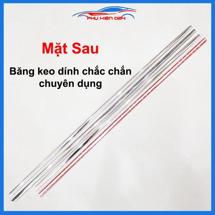 Bộ nẹp viền chân kính cong kính Kia Soluto 2019-2022 Inox sáng bóng chuẩn form xe